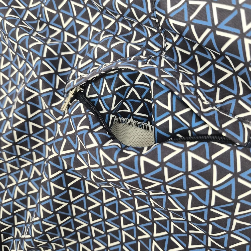 Orlebar Brown Bulldog Garda Swim Shorts Blue/White Geometric Print Tailored Fit - Picture 5 of 13